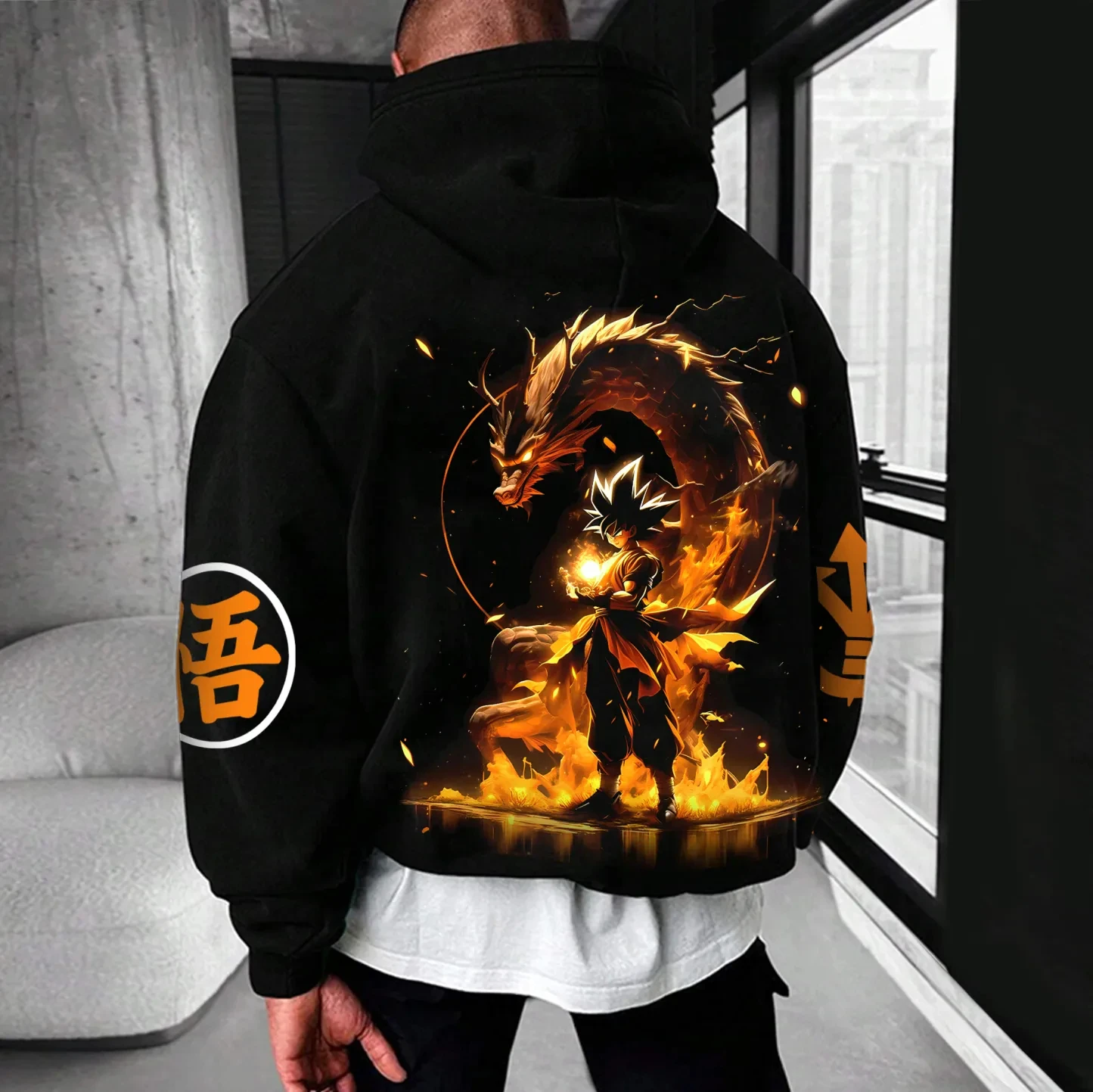 Anime Dragon Ball Harajuku Street 2025 nueva Sudadera con capucha hombres Otoño Invierno suéter con capucha de gran tamaño mujeres de manga larga Unisex Top