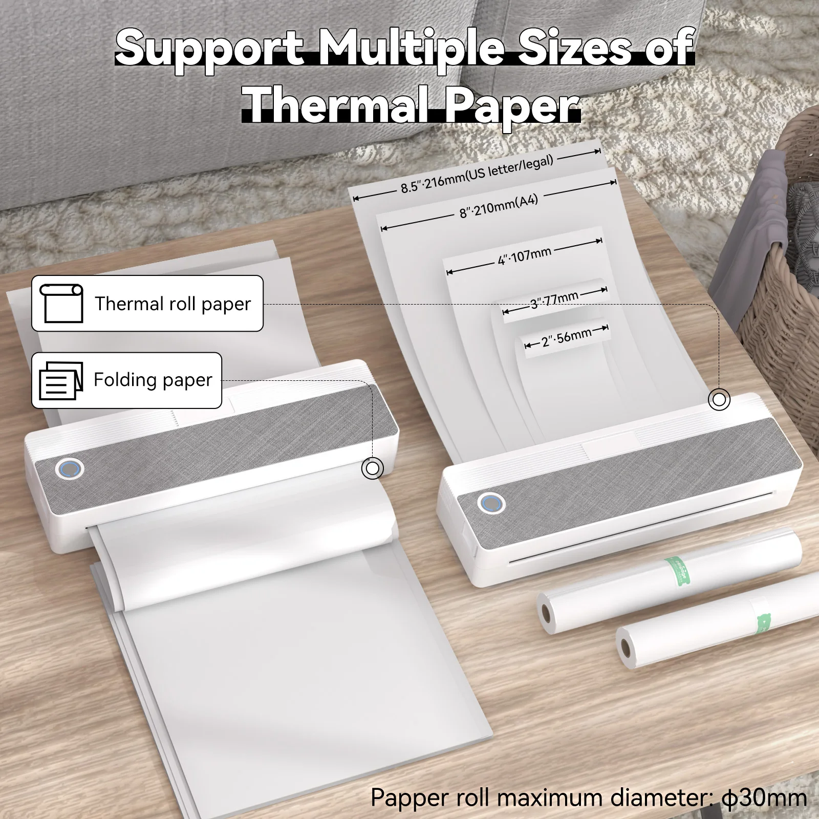 Peripage Portable A4 Thermal Printer No Ink Bluetooth A4 Paper Tattoo Picture HD Printing Mini Printer For Office Study Tattoos