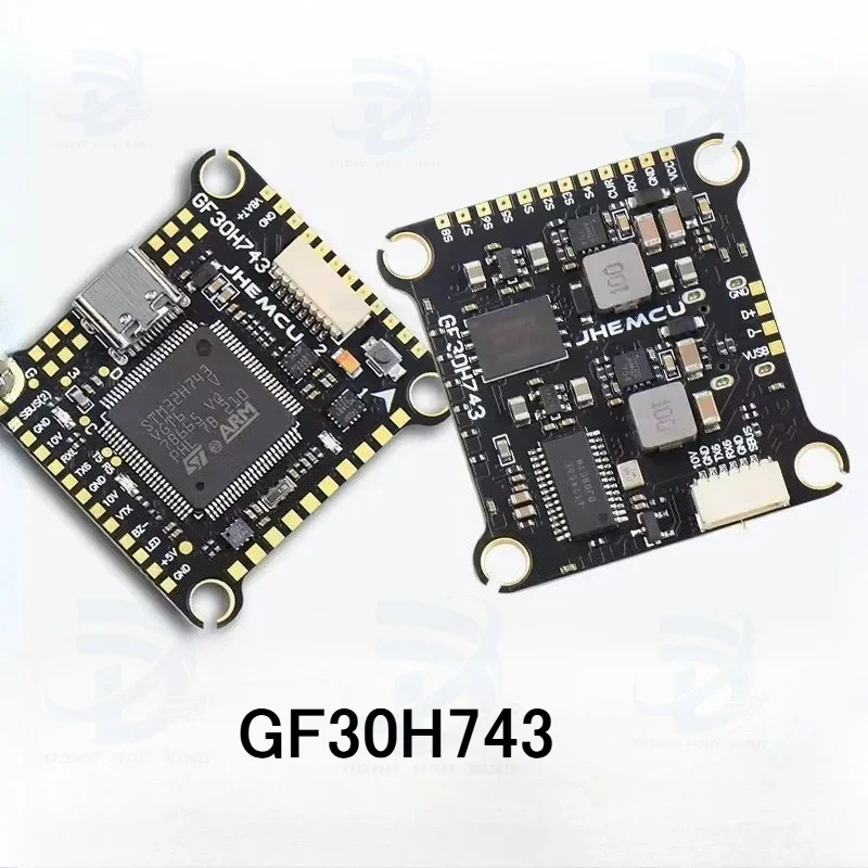 UniFly1pcs For JHEMCU GF30H743 H743 480MHZ Flight Controller ICM-42688-P DUAL Barometer OSD 128M BlackBox Dual BEC 3-6S For FPV