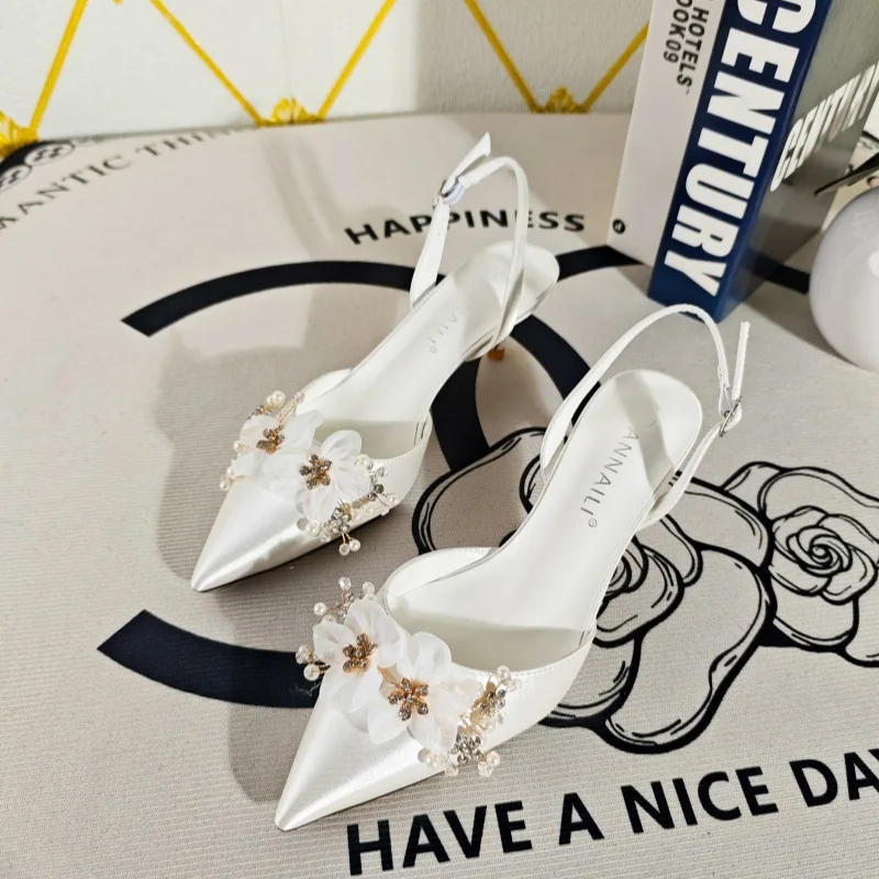 

Elegant Women's Wedding Shoes French Romance High Heeled Sandals for Woman Exquisite Casual Shoes Designer Shoes Sandalias Mujer