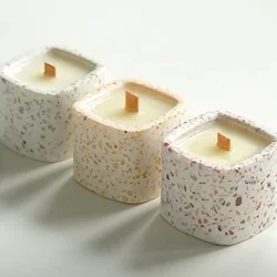 Aromatherapy Candle Cup Silicone Mold DIY Concrete Succulent Flowerpot Molds Square Round Storage Jar Pen Holder Mould