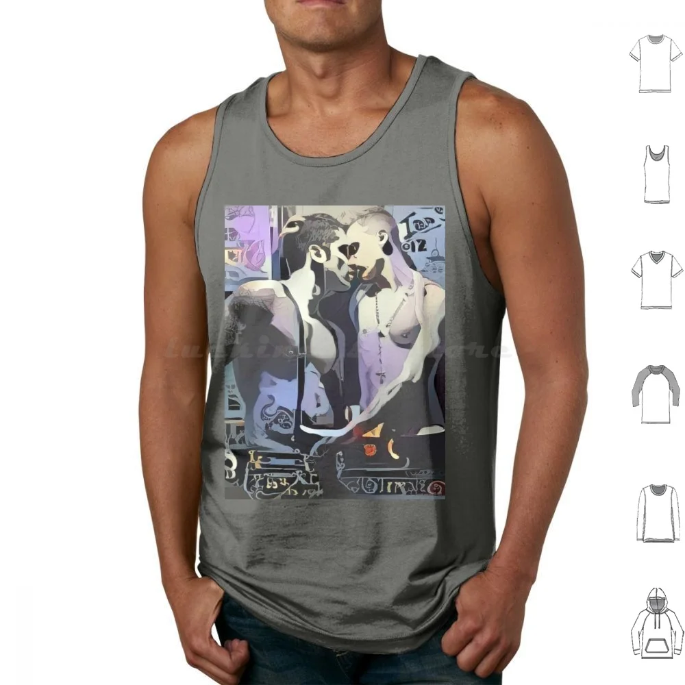 Exploring A Connection Tank Tops Print Cotton Men Men Art Erotic Erotic Art Homo Art Homoerotic Homoerotic Art Lust