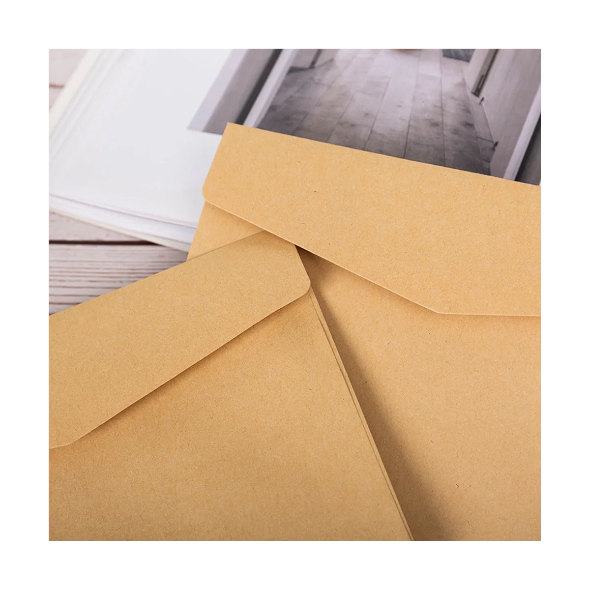 100 قطعة الكلاسيكية كرافت فارغة مغلفات ورقية صغيرة دعوة زفاف مغلف هدية مغلف