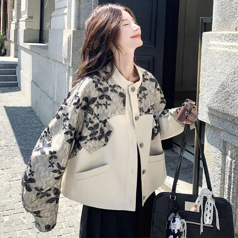 Extremely Stylish Women's Short PU Leather Kawaii Patchwork Jacket Spring Autumn Popular Hip Hop Retro Clothes Korean Streetwear