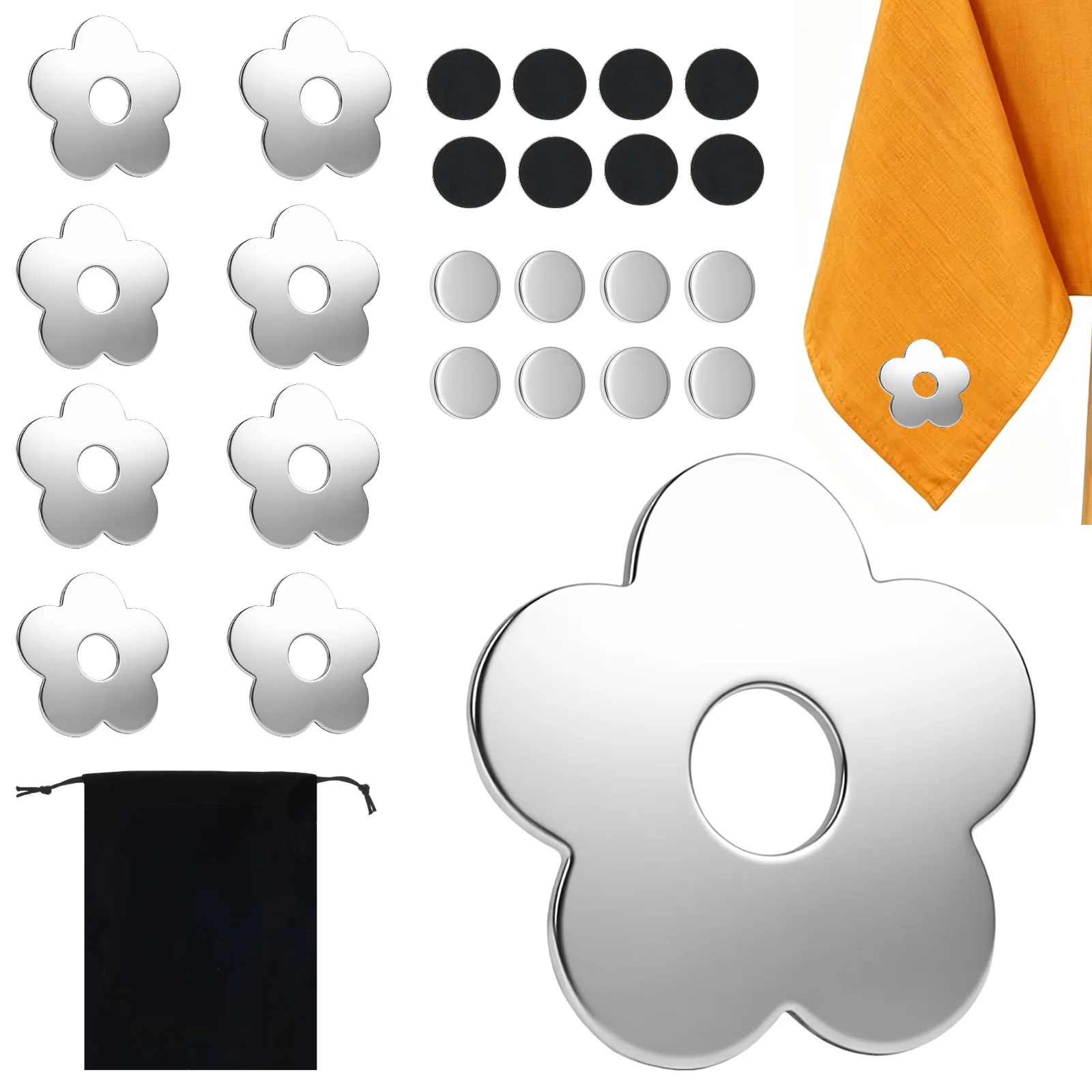 8 Pcs Stainless Steel Magnetic Tablecloth Weights Decorative Wedding Table Cloth Weight Outdoor Camping Shower Curtain Weight