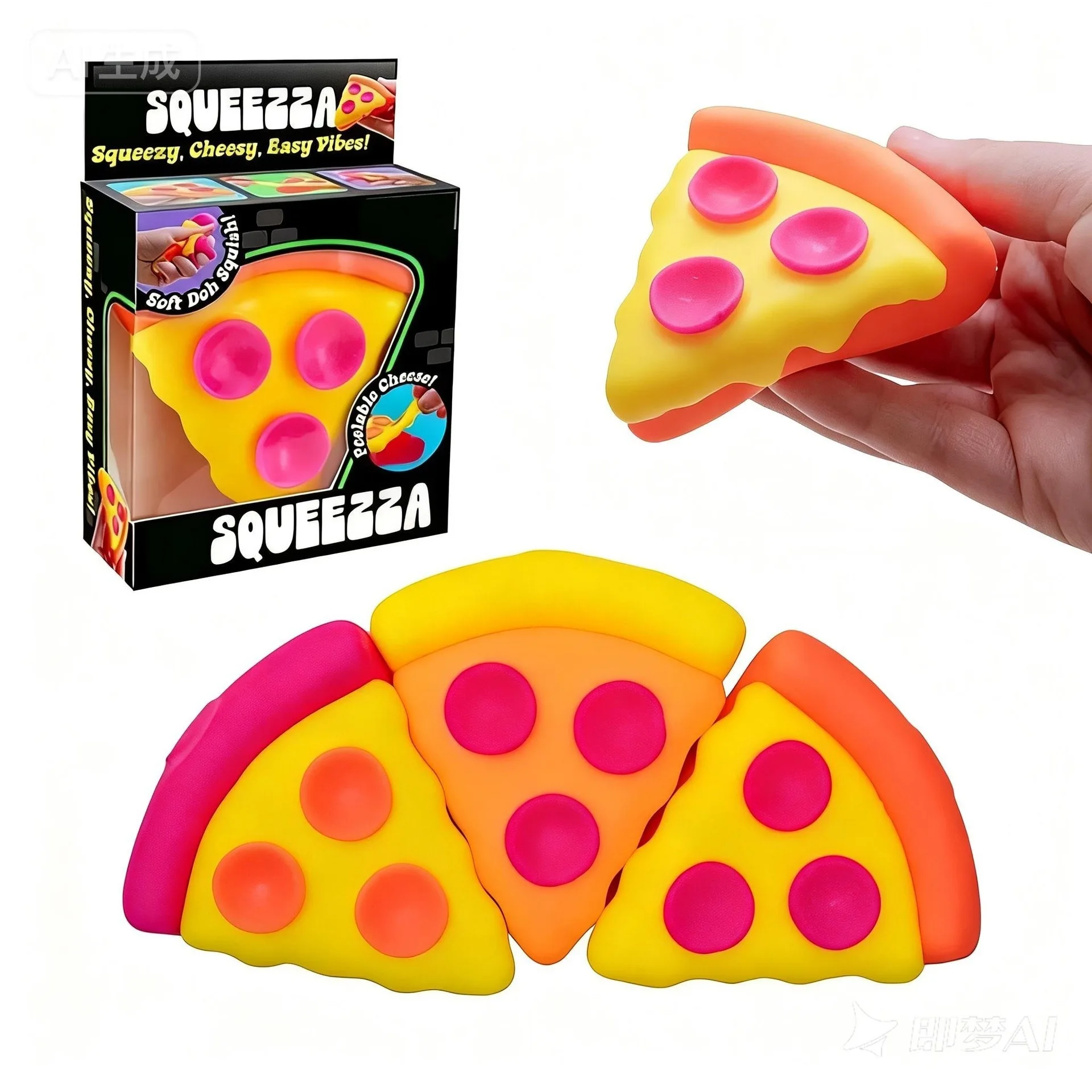 

Schylling Needoh pizza Stress Relief Squishy Cube Sensory Fidget Cube Anti-Anxiety Squeeze Object For Focus ADHD blind box gift