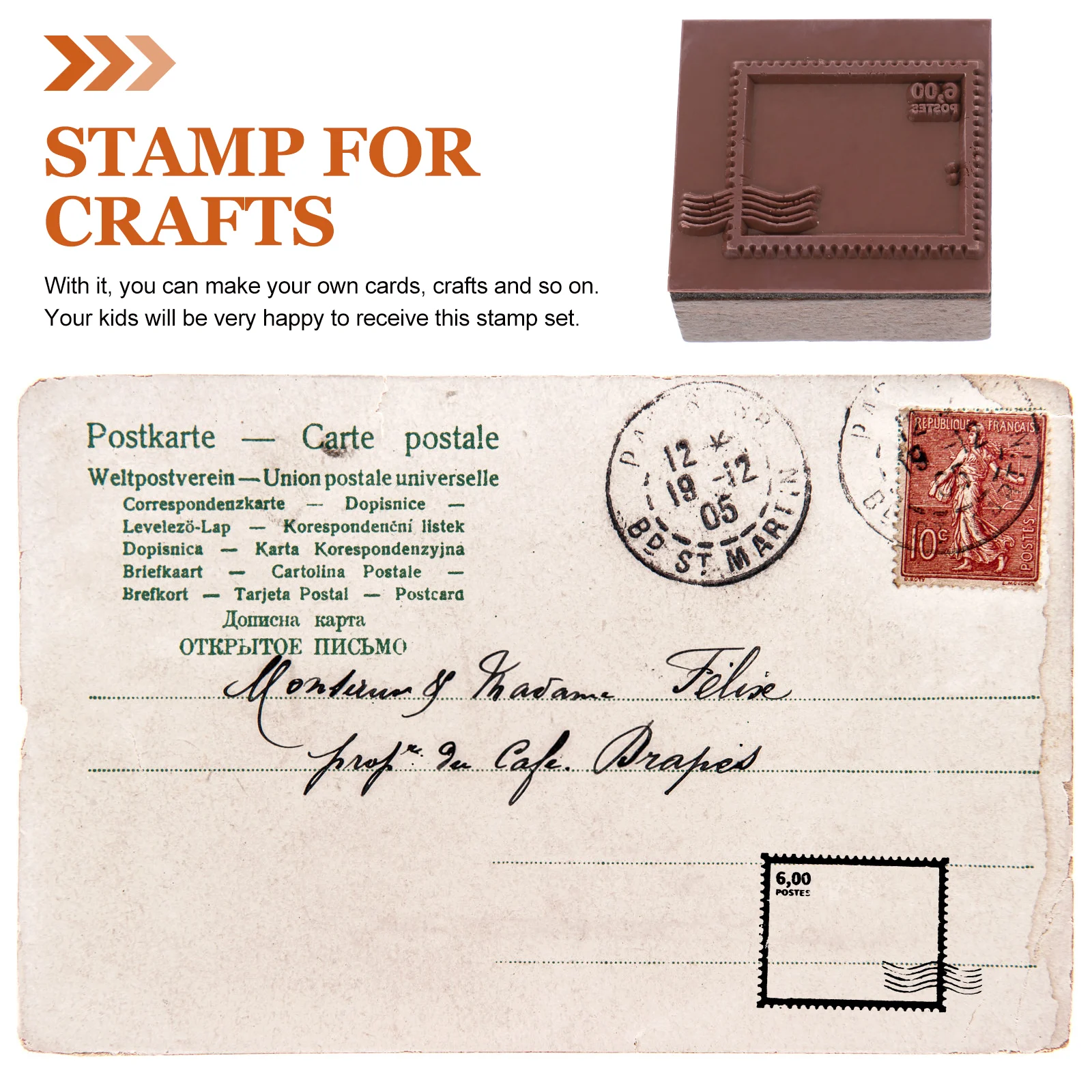 

Vintage Wooden Rubber Stamps Crafts Journaling Scrapbooks DIY Cards Projects Delicate Pattern Ergonomic Comfortable Kids Set