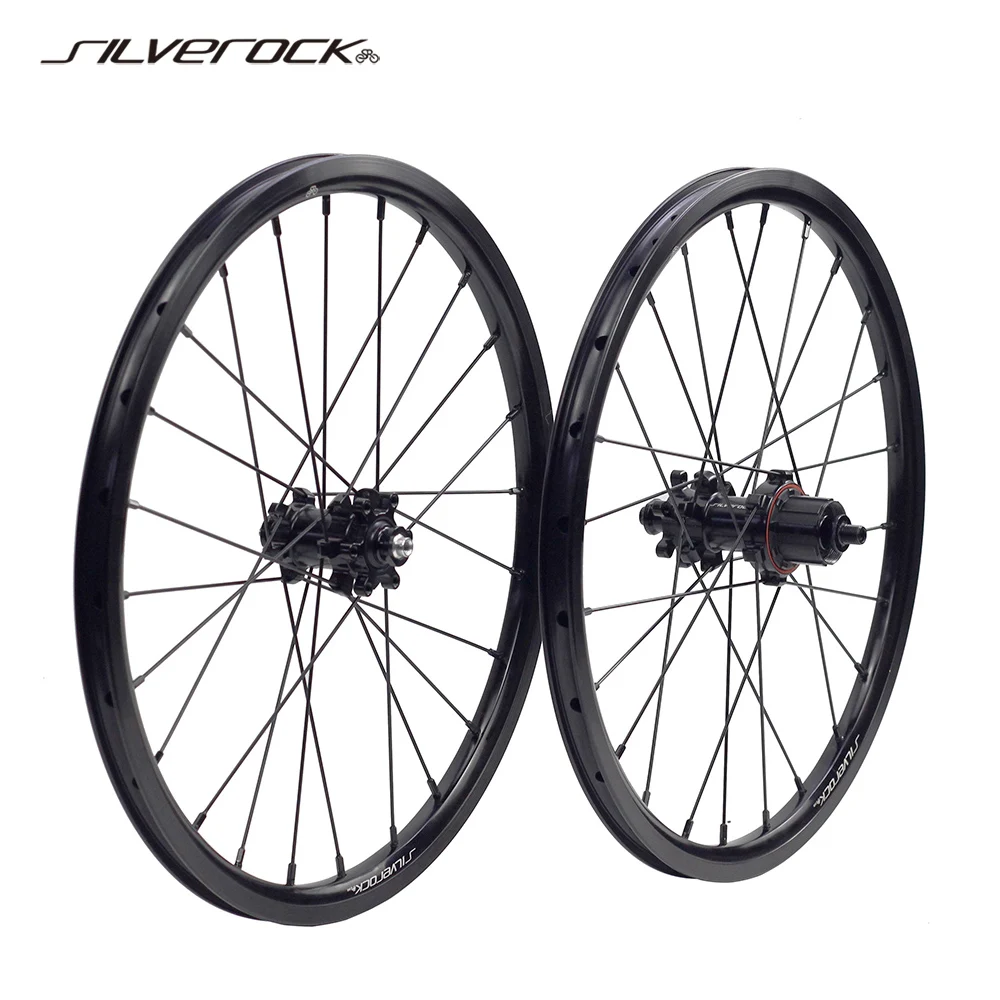 

SILVEROCK Alloy 16 inch 349 18in 355 Wheels Disc Brake Straight Pull 7 Speed for Brompton Folding Bike 74mm 112mm Wheels