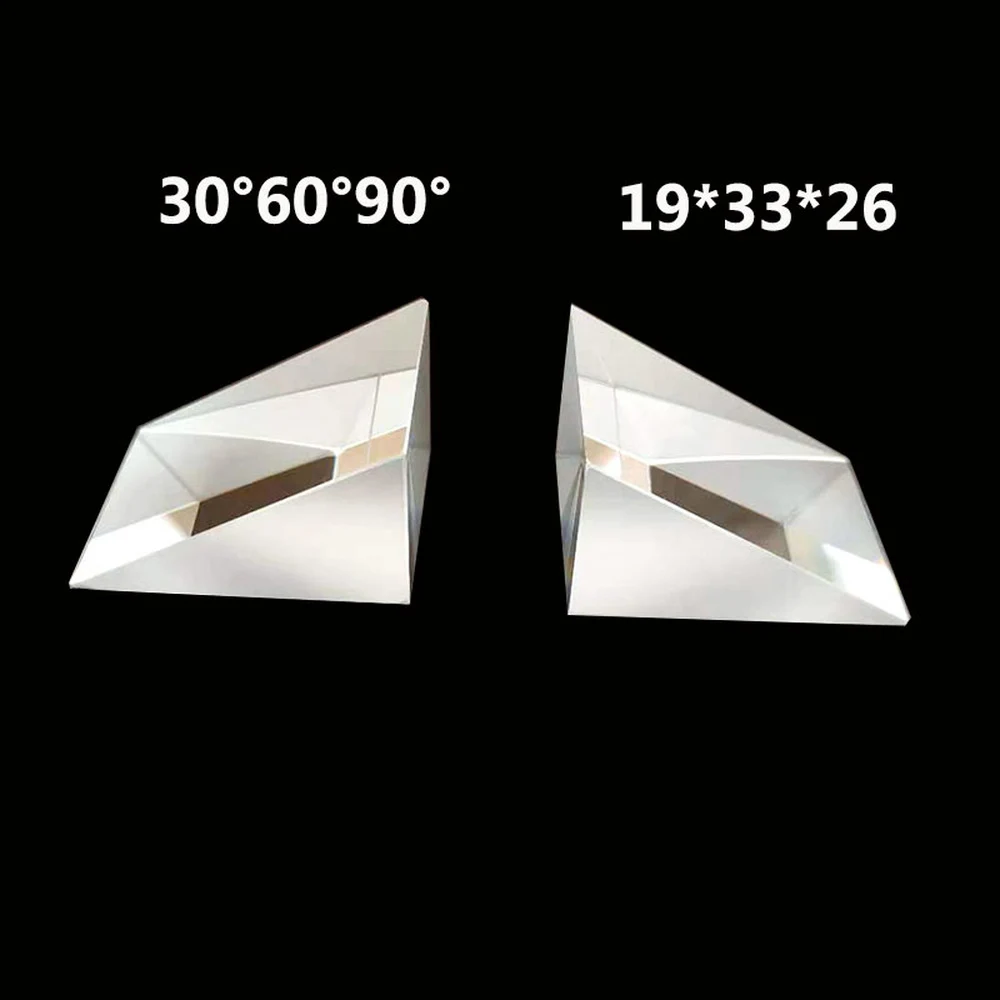 K9 Optical Glass Right Angle Prism 30° 60° 90° 19x26x33mm for Lazy Glasses DIY Optical Experiments