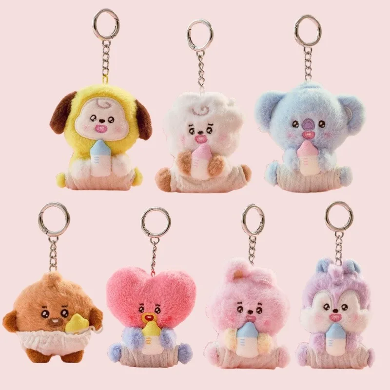 

Новая серия сосок BT21, плюшевая кукла Cooky Shooky Mang, милая кукла, брелок для ключей, школьная сумка, кулон, украшение Rj, подарок на день рождения