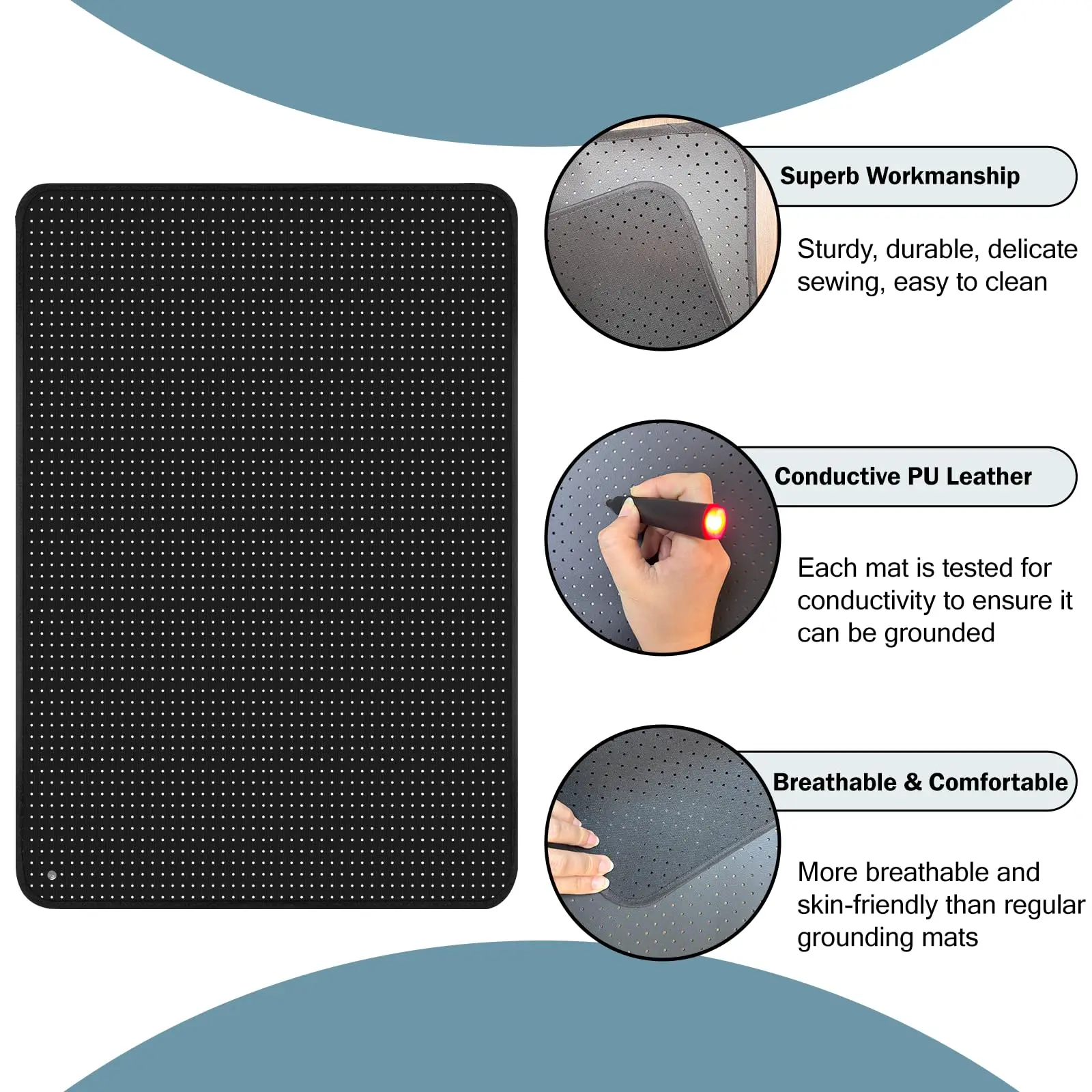 Amradield Pet Grounding Pad: Summer-Ready Mat with Earthing Holes to Reduce Pet Anxiety & Insomnia - view 5