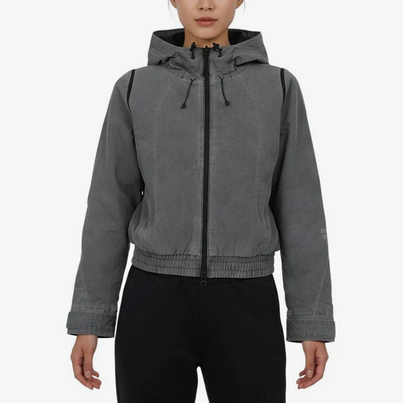 Adidas genuine women's hooded jacket zipper jacket windproof jacket jacket KR7590