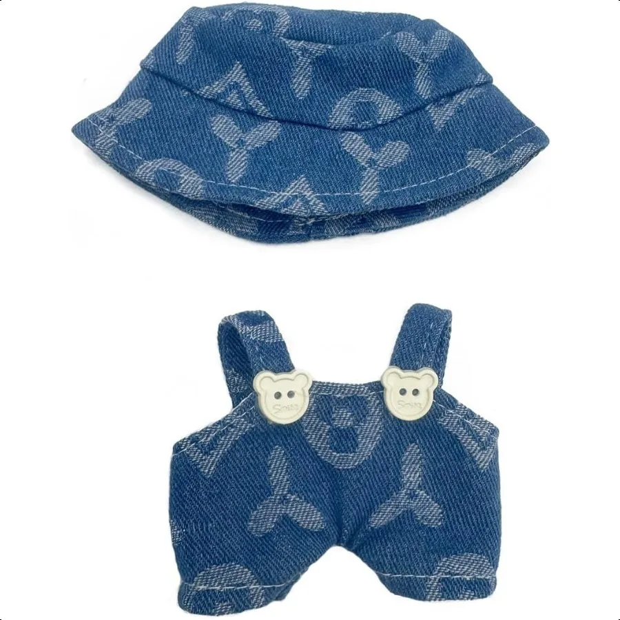 

17cm Clothes Set NO Doll Hat Overalls Set for 17cm Accories Suit Cute Clothes for Dr up Unique Style Stylish Clothes for Doll (