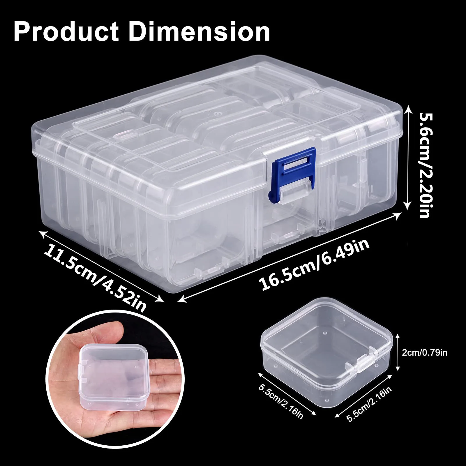 DIY Transparent Plastic Storage Box Set, Equipped with Multiple mini Lid Boxes, Portable Jewelry hardware Accessory Storage Box