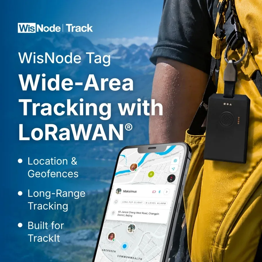 WisNode Tag GNSS positioning, Bluetooth setup, and motion sensing with LoRaWAN® connectivity in a slim rechargeable tracker