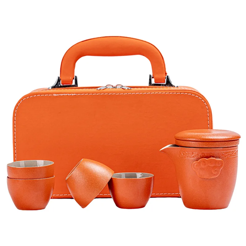 

Ceramic travel set Car portable outdoor express maker Kung Fu tea set Business tea gift
