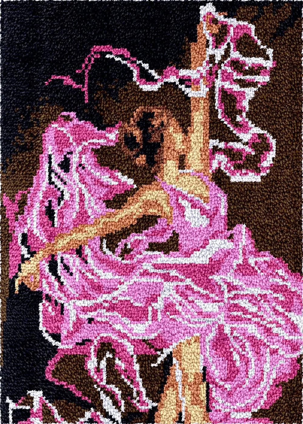

Smyrna latch hook kits rugs Dancer carpet embroidery set knooppakket package plastic canvas Diy bag making tapestry crafts Hobby