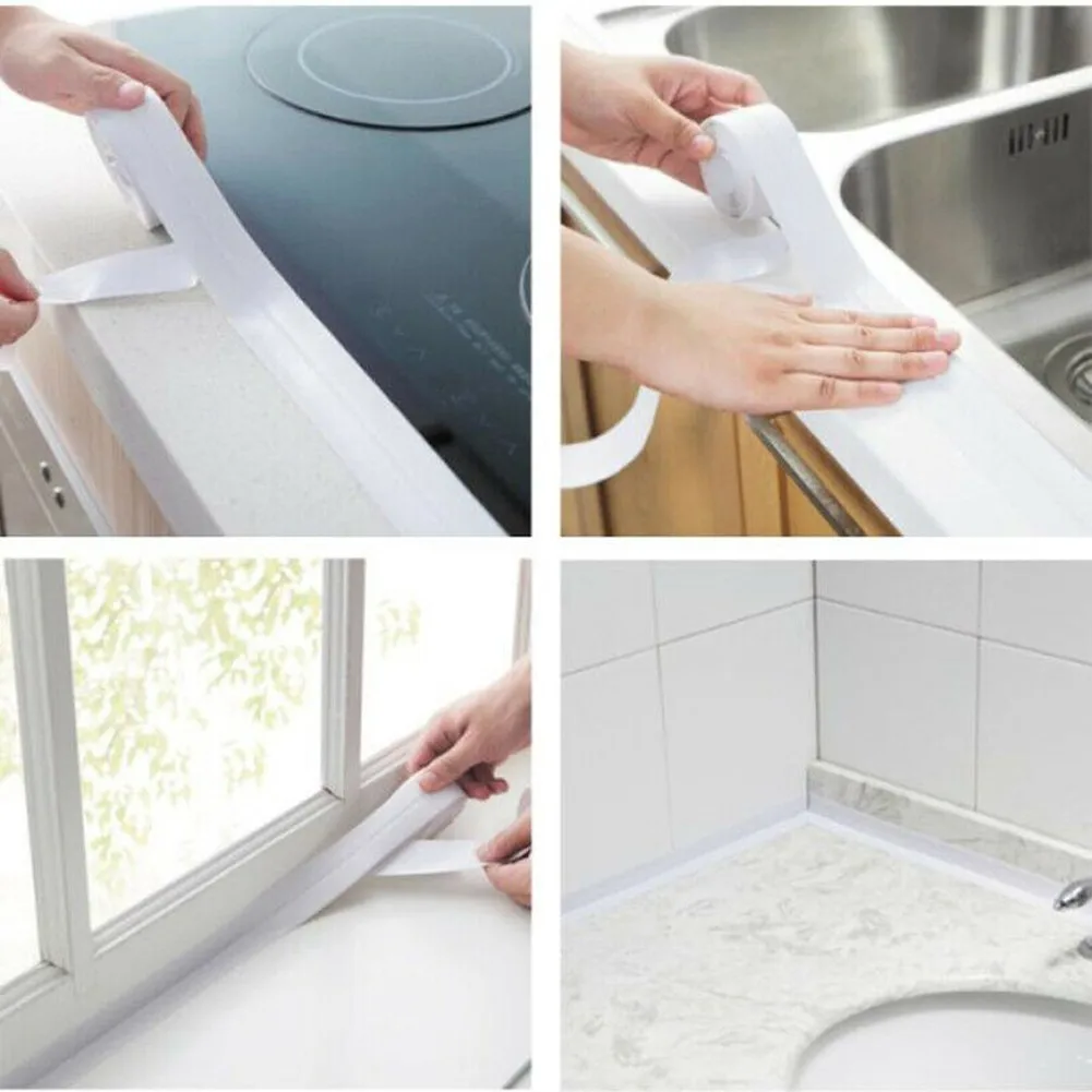 0.87 بوصة) شريط عزل الحمام 3.2 م.3.2 م * 22 ملم حوض على نطاق واسع حمام السد حافة المطبخ ختم بالوعة شريط إضاءة طويل استخدام الأبيض #6