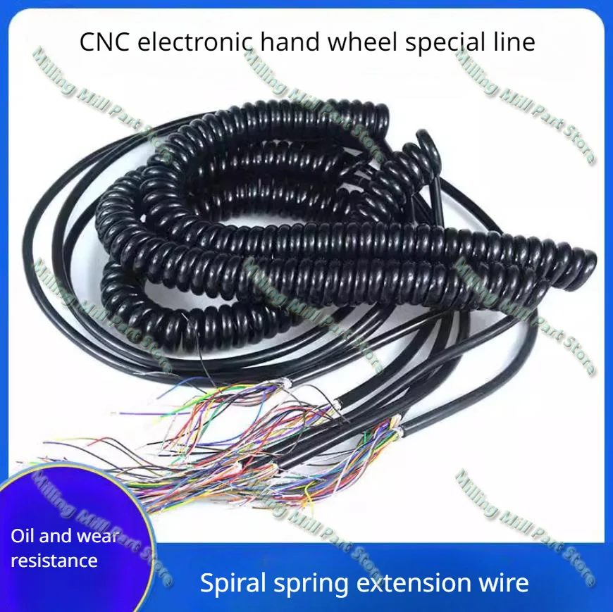 1pc Wholesale 12 15 16 17 18 19 21 26 Cores Spring Spiral Cable Coiled Cable for CNC Handheld Encoder Manual Pulse Generator MPG