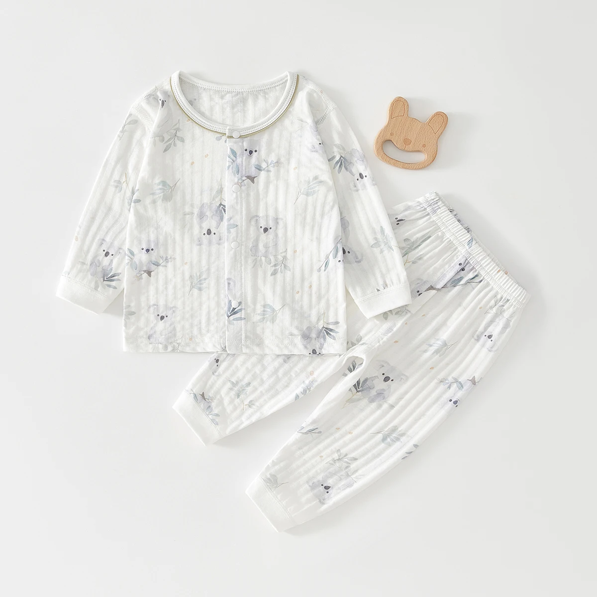Baby Sleepwear Thin Style for Girls and Boys, Pure Cotton Summer Long-Sleeve Set, Home Wear, Underwear, Air-Conditioning Clothing
