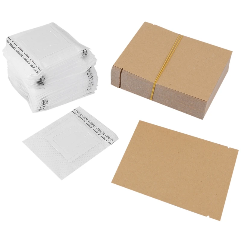 100 Set Combination Coffee Filter Bags and Kraft Paper Coffee Bag,Portable Office Travel Drip Coffee Filters Tools Set-A50M