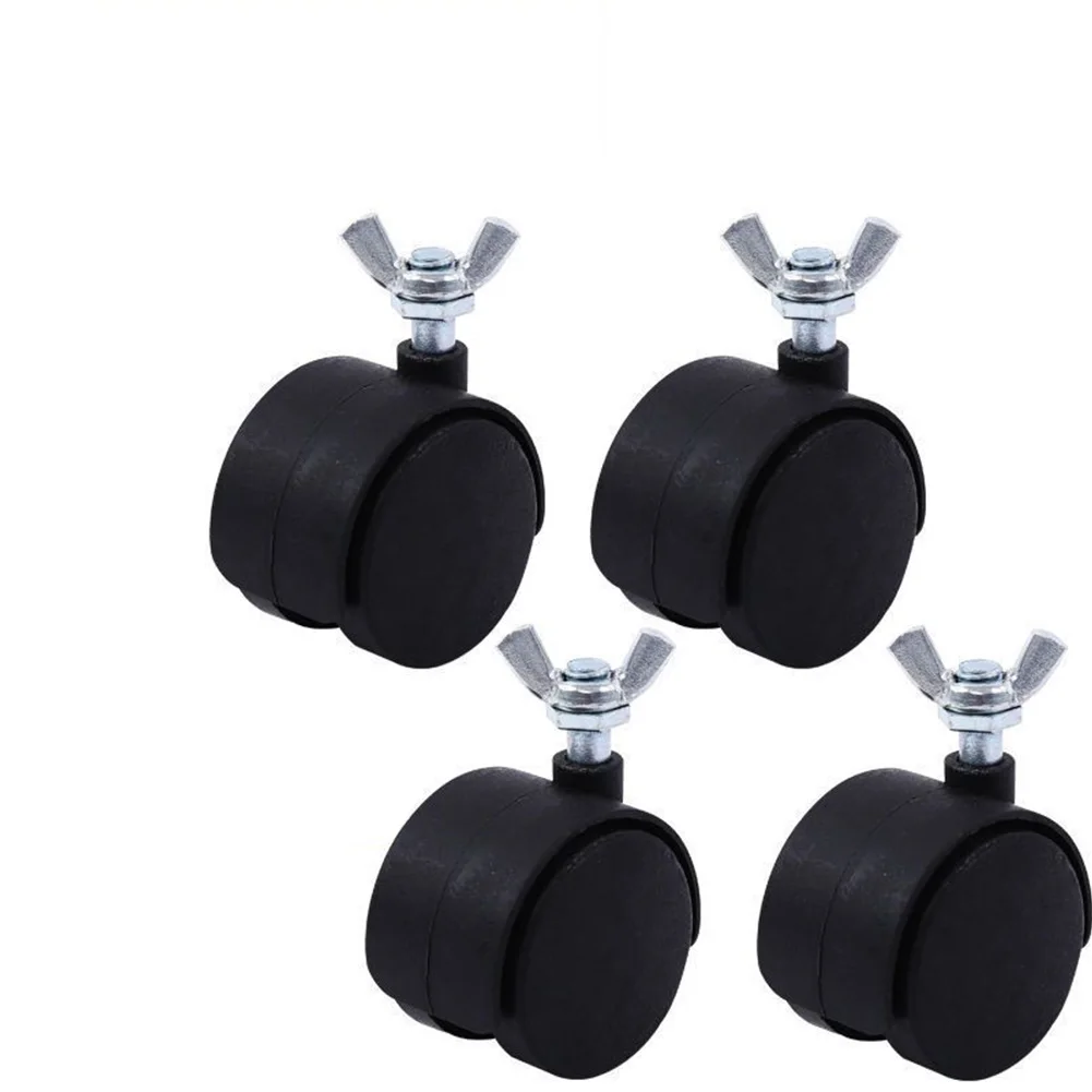 4PCS Swivel Casters Replacement For Electric Oil Heater, 1.5 Inch PU & Plastic Wheels With 8mm Screw Fittings