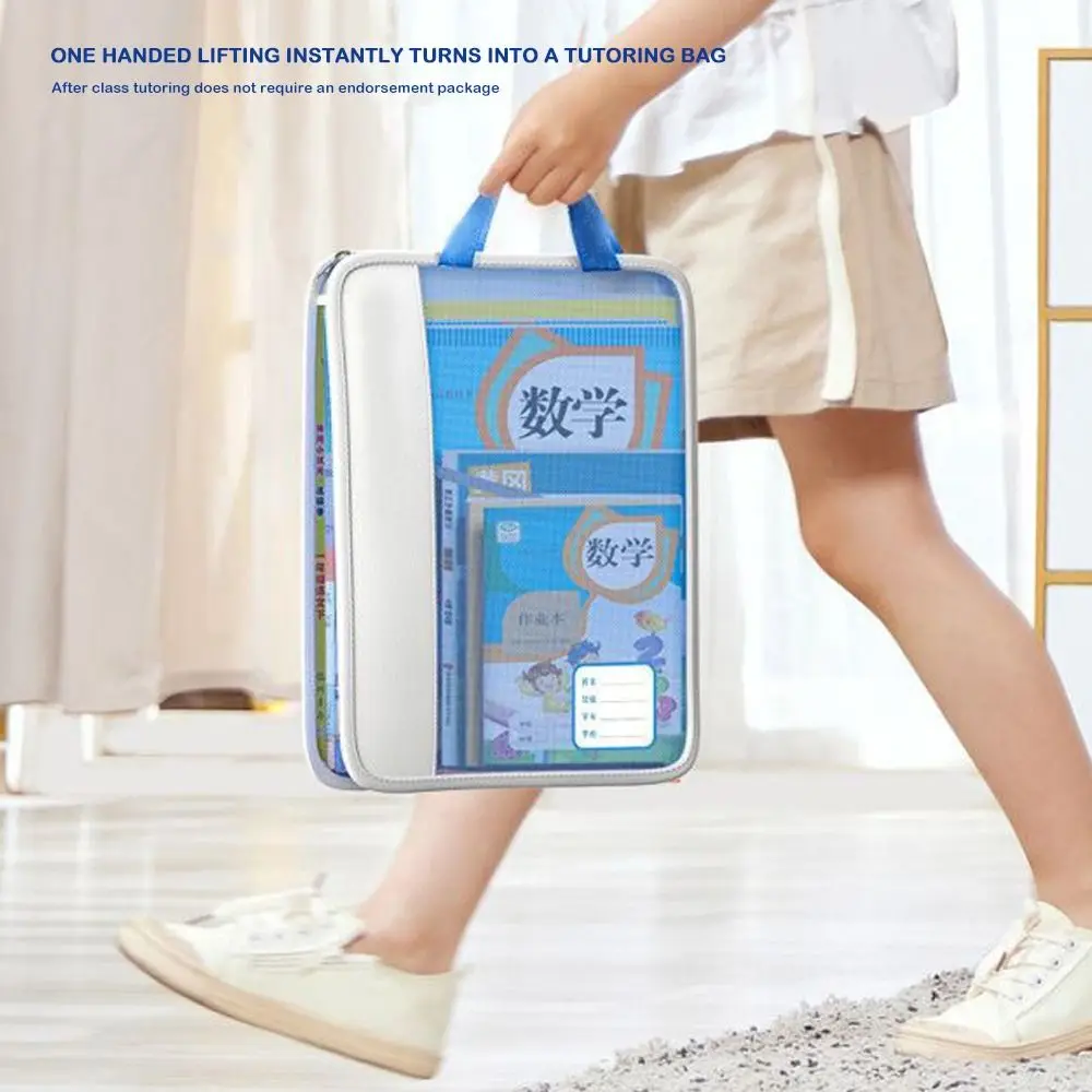 Double Handed Transparent Document Bag Thickened Hand-held Subject Classification Bag Storage Design Transparent Material