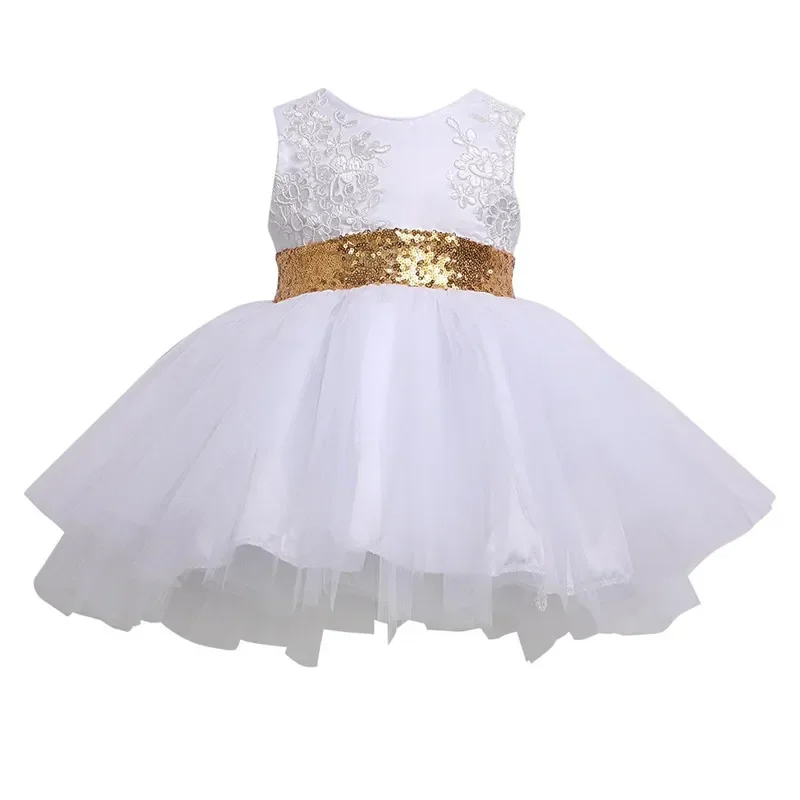 0-10years Girls Tutu Dress Sleeveless Hollow Back Big Bow Dress Mesh Multi-Layer Waist Design Formal Dress For Girl kids