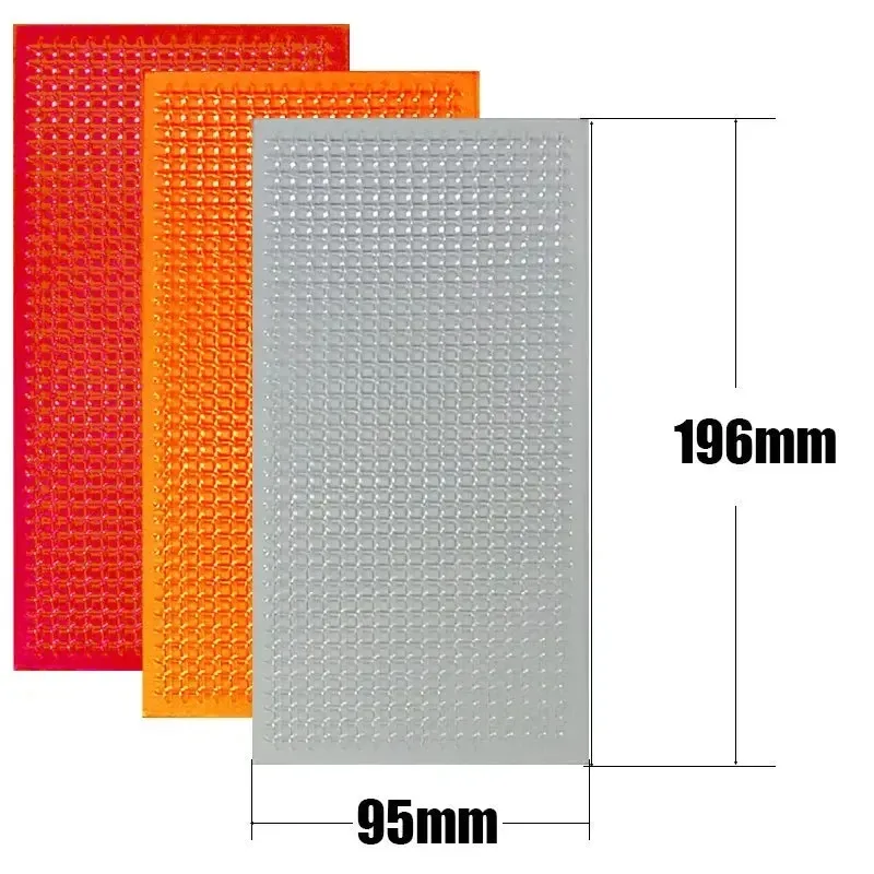 Car Auto Lens Repair Kit DIY Grid Pattern Car Headlights Taillight Repair Tool Set Car Lights Crack Repair Film Polish Red Amber 4