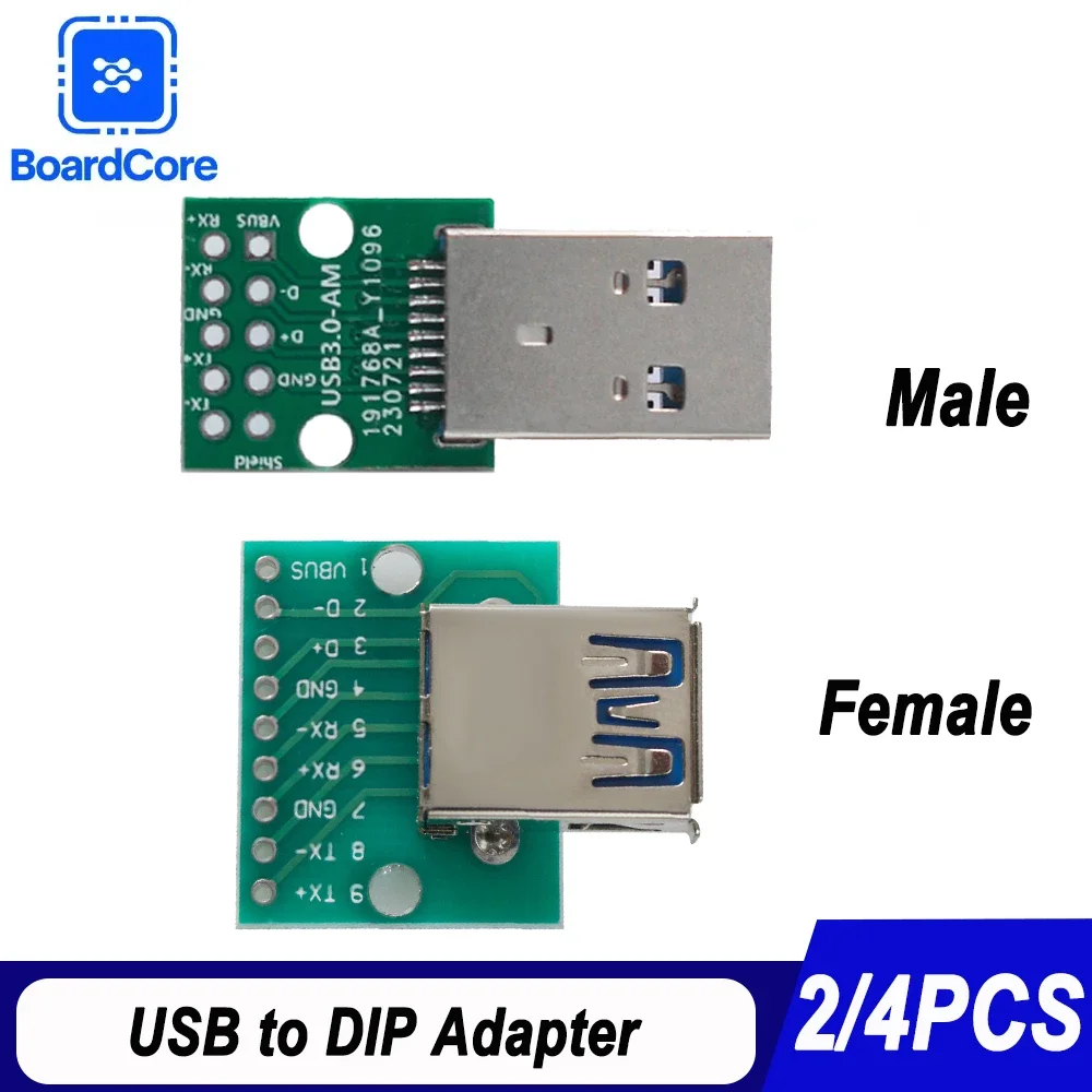 USB Connector BoardUSB to DIP Adapter Male / female connector Interface to 2.54mm DIP PCB Converter Adapter Breakout Board