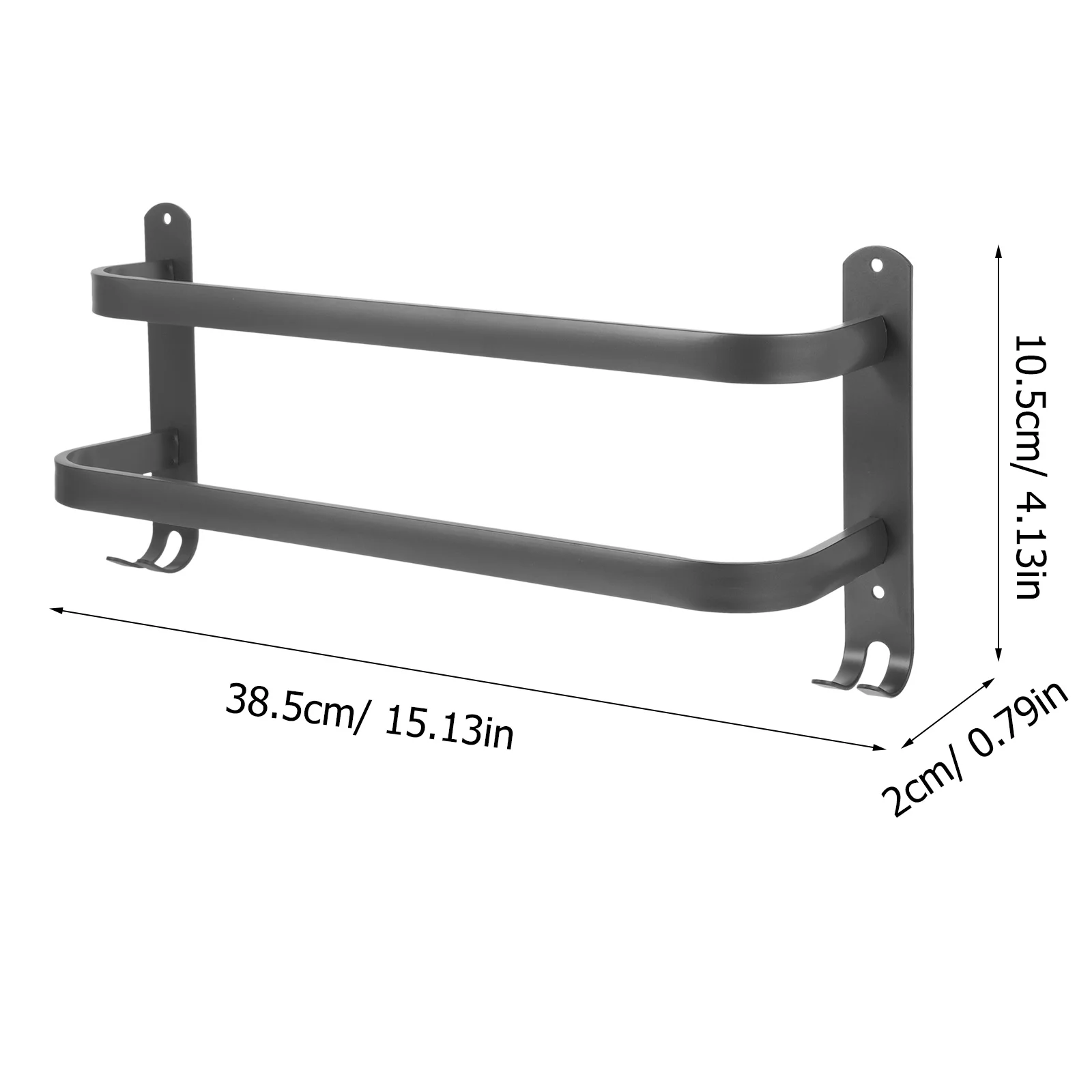 رفوف مناشف الحمام مادة الألومنيوم سهلة التركيب المطبخ طبق الملابس شماعات متعددة الوظائف ديكور المنزل #3