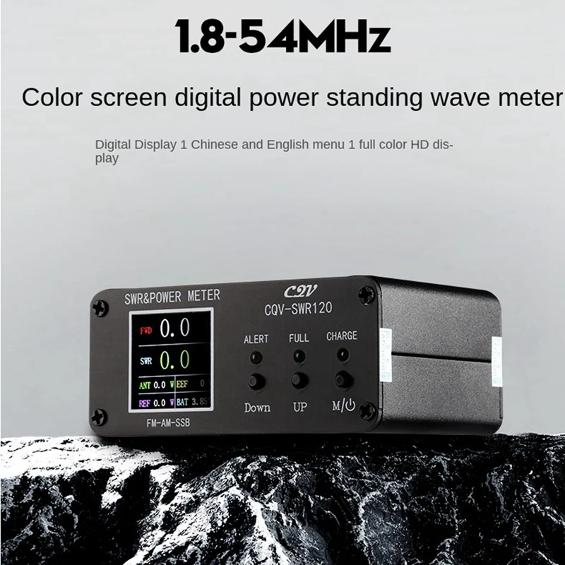 

CQV-SWR120 120W SWR Wave Meter SWR Meter High Standing Wave Alarm Function 240 X 240 Full Color Display FM-AM-SSB