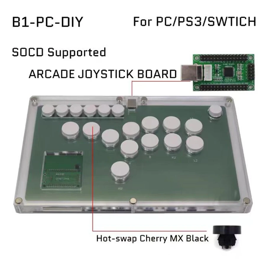 ملصق قابل للتخصيص DIY جميع الأزرار Hitbox نمط ممر لعبة وحدة التحكم القتال عصا التحكم القتال عصا تحكم للكمبيوتر/PS4/PS5