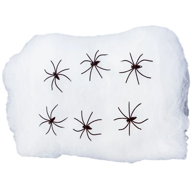 Halloween Spider Web Decor, 10.58 Oz Stretchable Cobweb Covers 1500 Sq Ft with 50 Pcs Fake Spiders, Indoor & Outdoor Halloween Party Decoration for Yard House Haunted House view 8