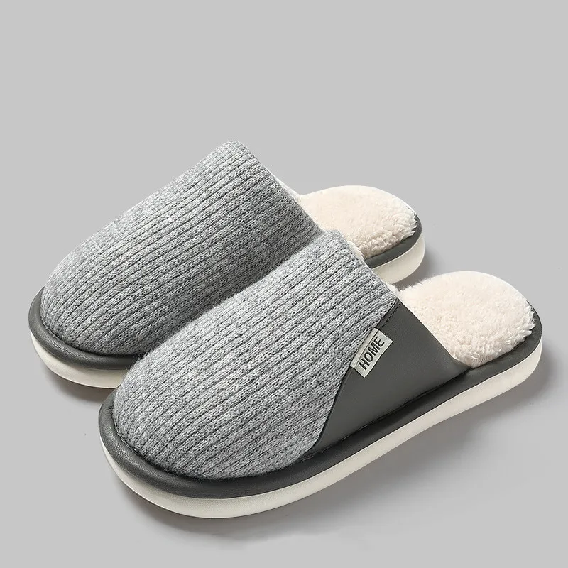 

New Home Slippers Warm Plush Lovers Casual Winter Furry Slipper Soft Sole Non Slip Shoes Women Men Indoor Bedroom Floor Slides