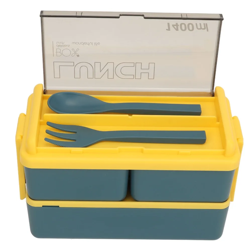 Portable Double Layer Lunch Storage Container 3 Containers Compartment Lunch Box Thermal Lunch Box For Camping