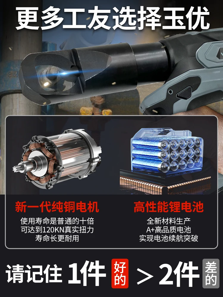 Перезаряжаемый электрический гидравлический станок для резки гаек, дробилка для гаек, портативный разветвитель для резки ржавчины и гаек