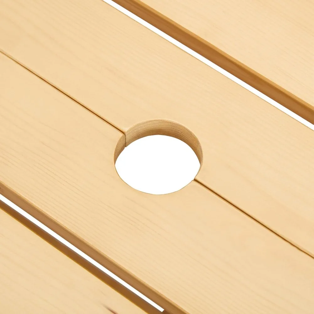 8-местный деревянный стол для пикника, круглый стол для пикника на открытом воздухе с 4 встроенными скамейками, отверстием для зонта, внешним столом и скамейкой для P