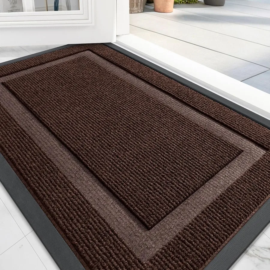 

Front Door Mat Indoor Outdoor Entrance Waterproof AllSeason AllWeather Doormat Sturdy Natural Rubber Fade Resistant Low Profile