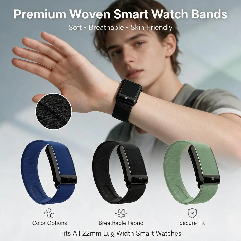For WHOOP 4.0 Quick Dry Water Resistant Nylon Woven Sport Replacement Band Fitness Tracker Wrist Strap with W Logo
