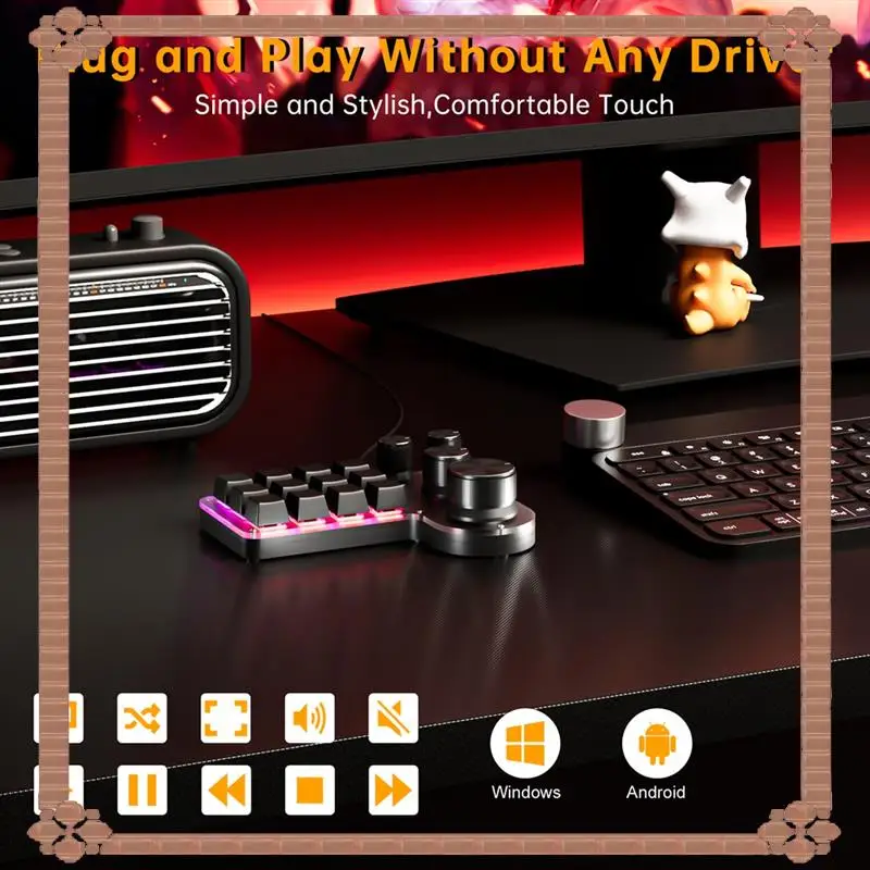 

24-Hour Delivery Mini Custom Keyboard 12 Keys 4 Knobs RGB BT Mechanical Keyboard Hotswap Programming Macro Gaming Keypad