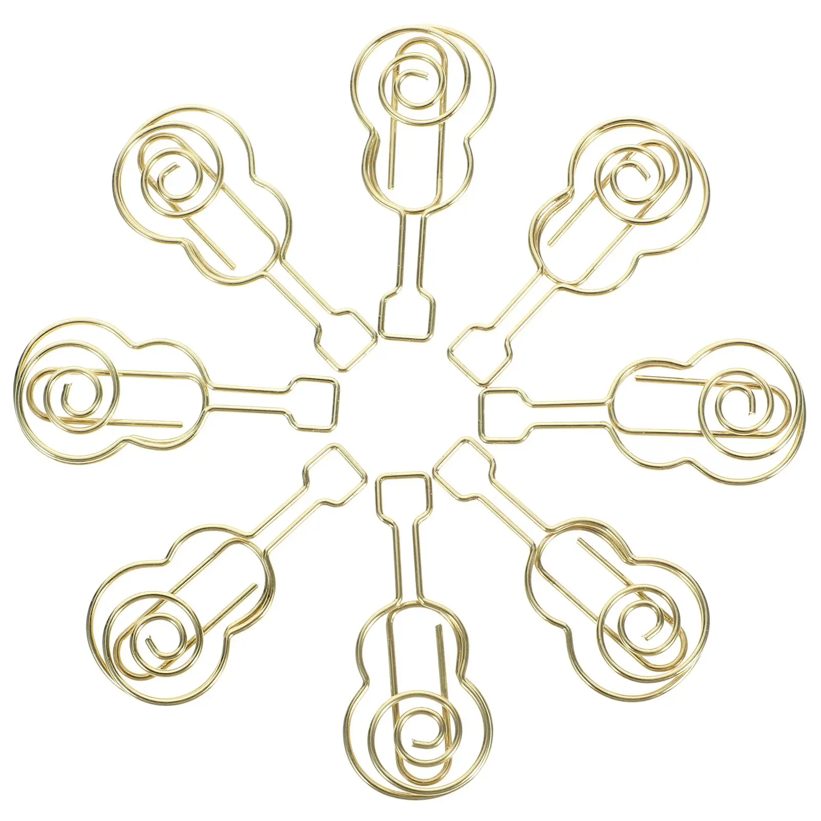 50 Pcs Paper Clip Musical Clips Bookmark Mini Golden Metal Decorative Note Office