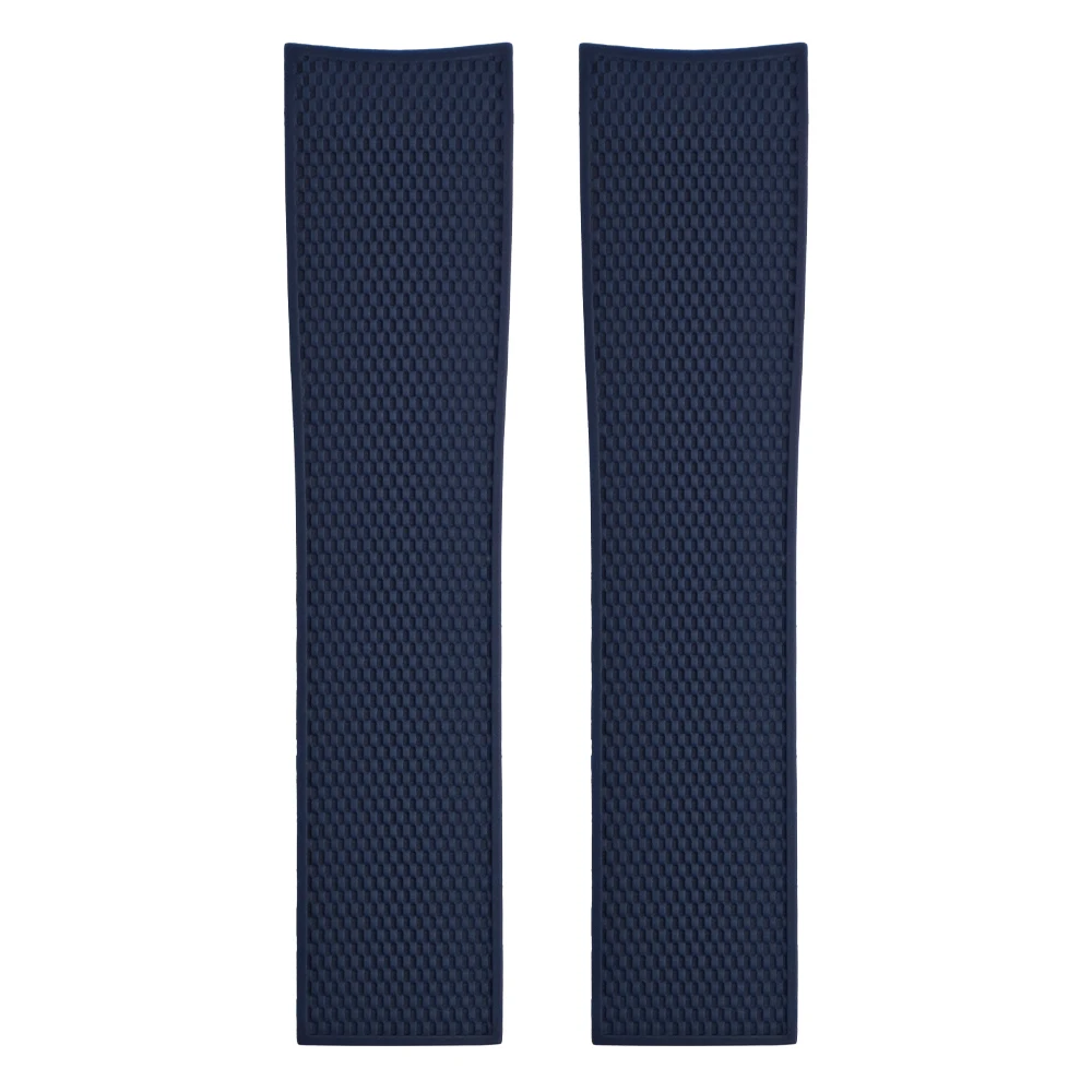 21mm Soft Silicone Watch Strap for Longines L3 Hydroconquest Conquest 19mm 20mm Folding Buckle Black Natural Rubber Watchband