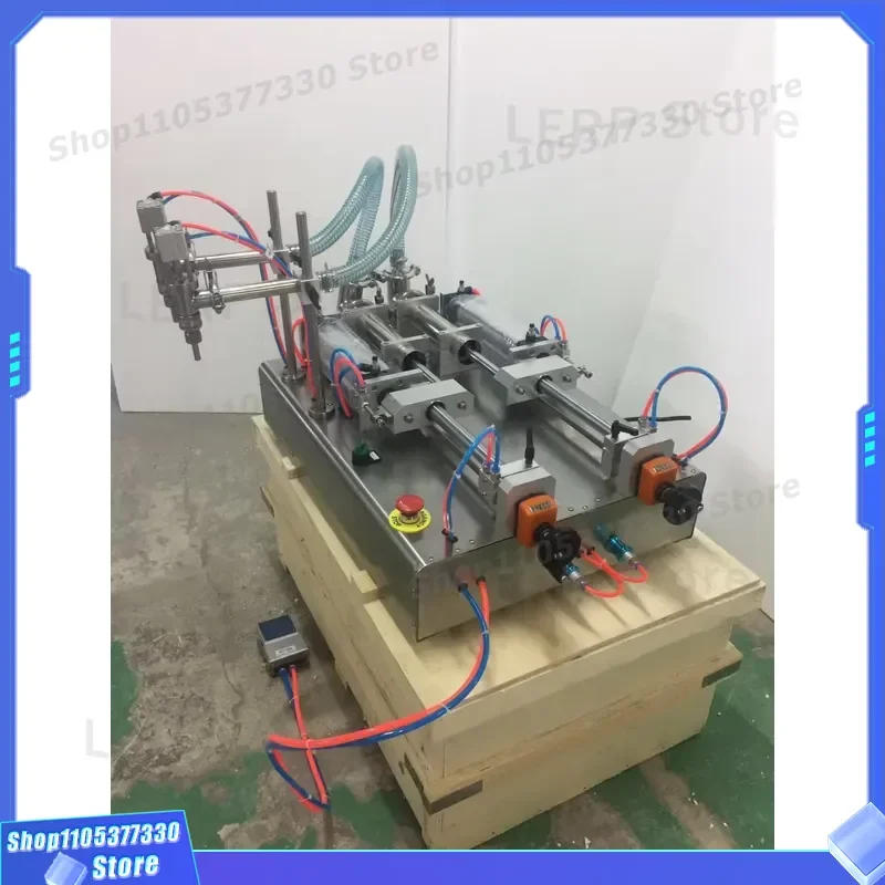 Semi Automatic Double Head Pneumatic Filling Machine For Milk Water Oil High Precision Food Grade Liquid Filler Equipment
