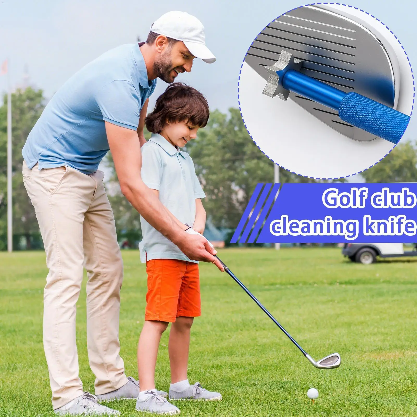

Golf Club Groove Sharpener & Cleaner Tool with Wrist Strap, Ergonomic Golf Cleaning Aid for Men Women, Gifts for Golfers