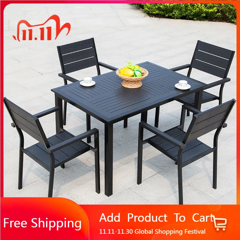 Set Furnitur Taman Kopi Mobile, Set Furnitur Taman Mewah Modern untuk Restoran, Ruang Belajar Luar Ruangan, Meja Gaming, Furnitur Dapur