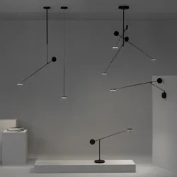 모던 미니멀리스트 레스토랑 펜던트 램프, 거실 LED 조명 디자이너, 창의적이고 개인화 된 바 카운터 모양 샹들리에