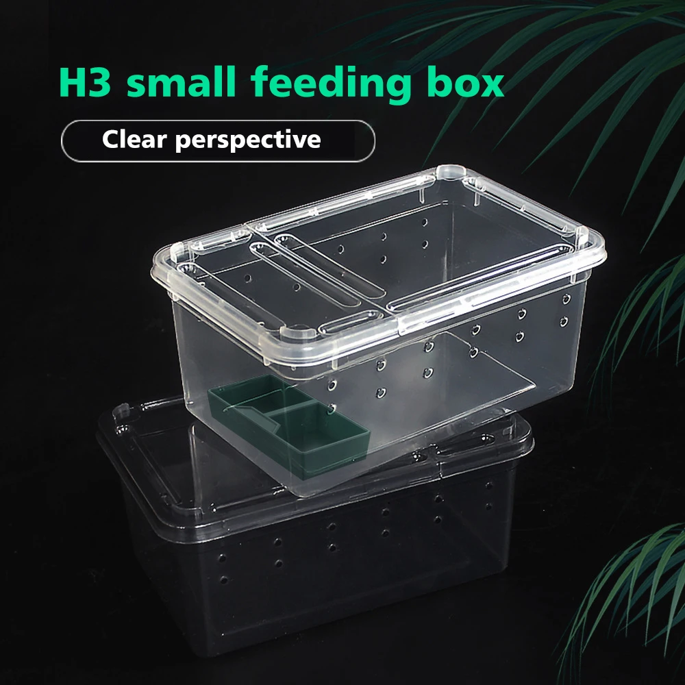 Reptile H3 Small Size Breeding Box Pet Snail Crawling Pet Box Hermit Crab Spider Scorpion Horned Frog Lizard Insect Box