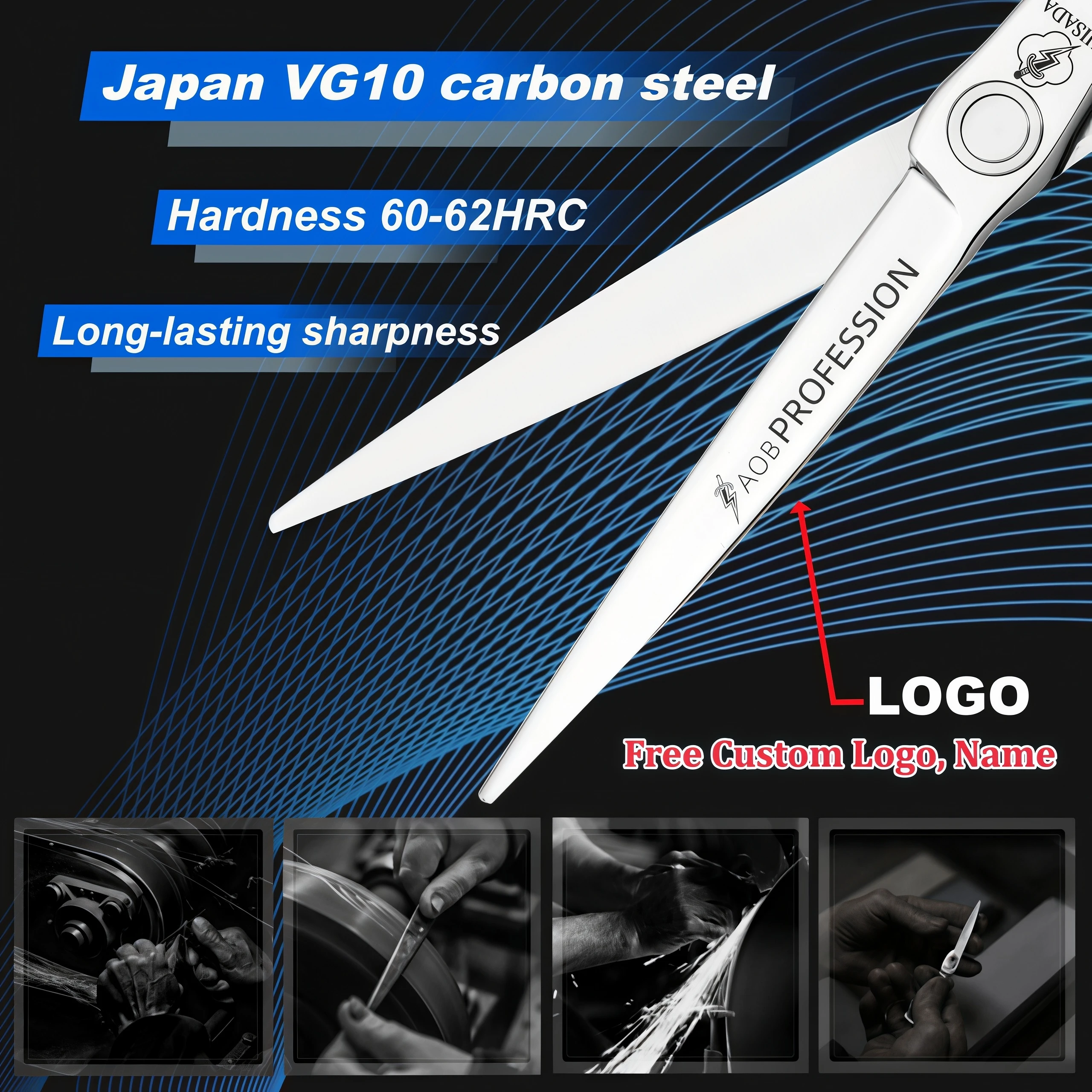 HISADA Professional barber scissors 6.2/6.7 inch ,Sharp hair scissors,hair salon tools,Designed for hairstylists