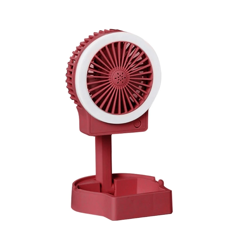 Portable Fan Mini Desktop Fan With Battery Bright Quiet Operation USB Fan 3 Speed Foldable USB Cable Powered Drop Shipping